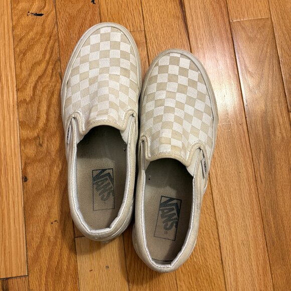 well worn checkered slip on vans - Picture 1 of 2